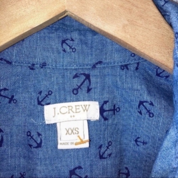 J. Crew Chambray Anchor Popover Blouse - Picture 4 of 5